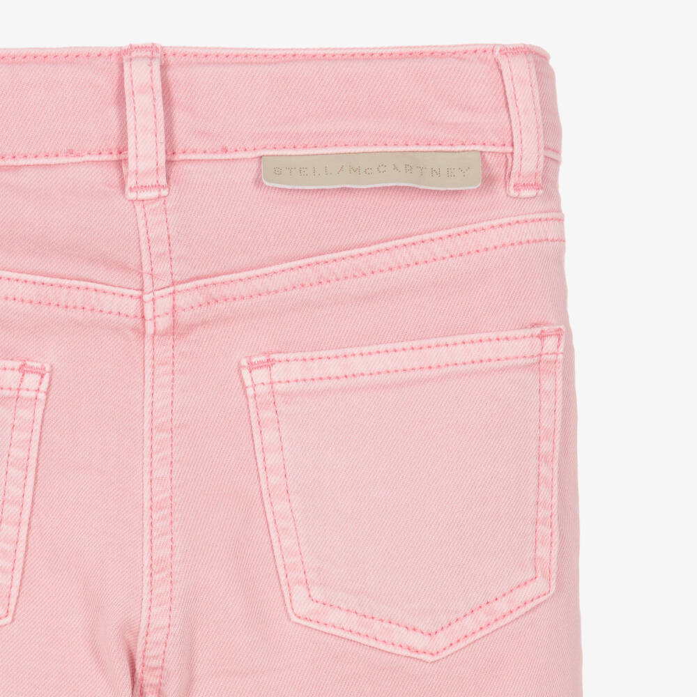 Stella McCartney Kids-Girls Light Pink Skinny Jeans with Frayed Cuffs | Childrensalon Outlet