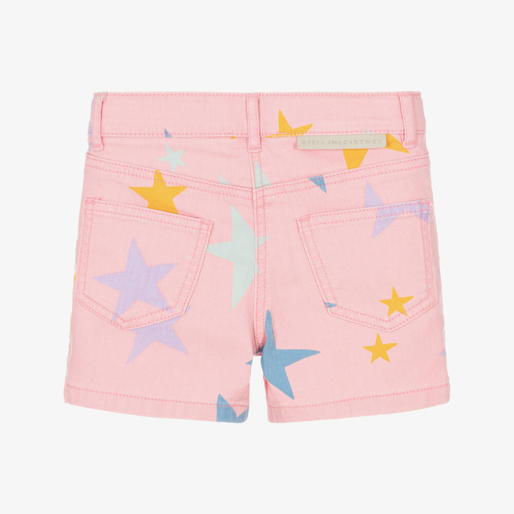 Stella McCartney Kids-Розовые джинсовые шорты со звездами для девочек | Childrensalon Outlet