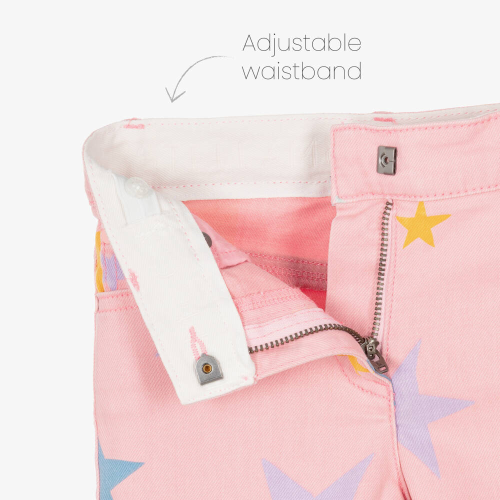 Stella McCartney Kids-Розовые джинсовые шорты со звездами для девочек | Childrensalon Outlet