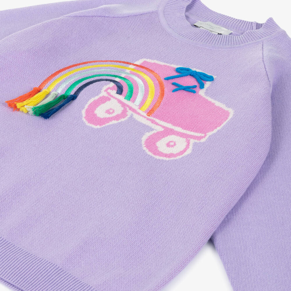 Stella McCartney Kids-Girls Lilac Cotton Skating Pullover | Childrensalon Outlet