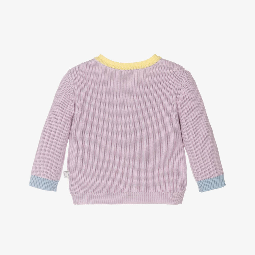 Stella McCartney Kids-كارديغان قطن نقي بلون أرجواني للبنات | Childrensalon Outlet