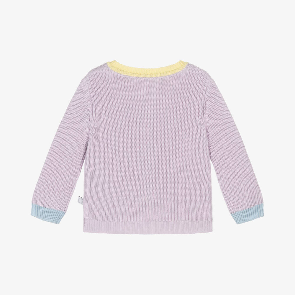 Stella McCartney Kids-كارديغان قطن نقي بلون أرجواني للبنات | Childrensalon Outlet