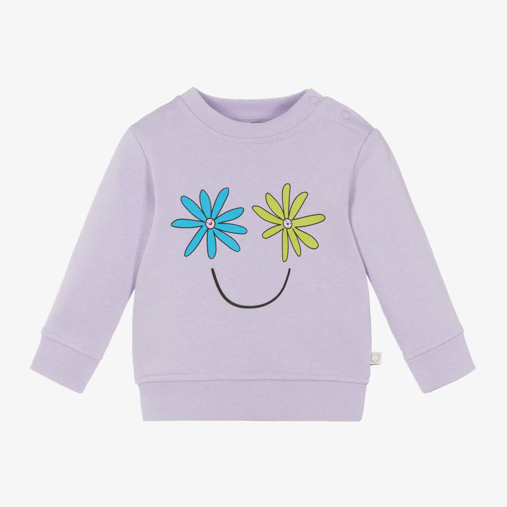 Stella McCartney Kids-Girls Lilac Floral Cotton Sweatshirt | Childrensalon Outlet