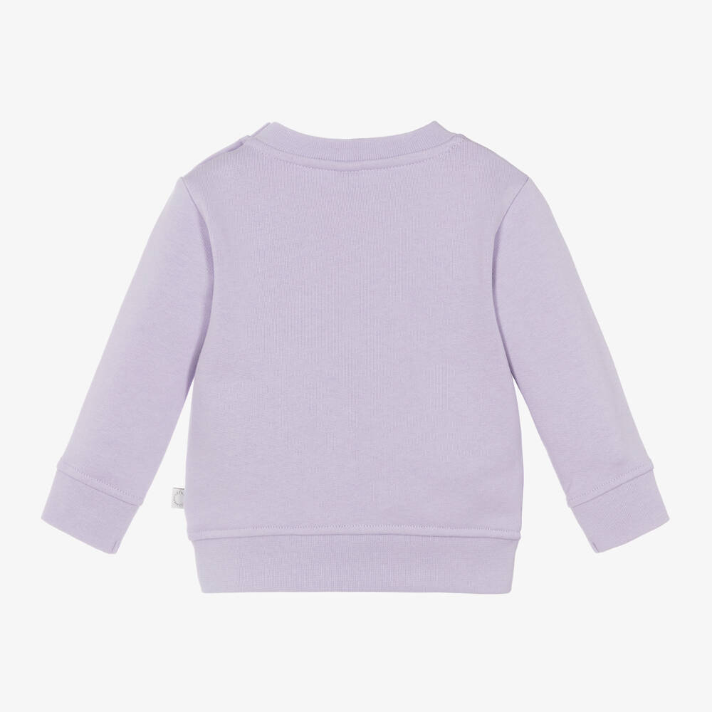 Stella McCartney Kids-سويتشيرت بطبعة ورود قطن عضوي لون بنفسجي للبنات | Childrensalon Outlet