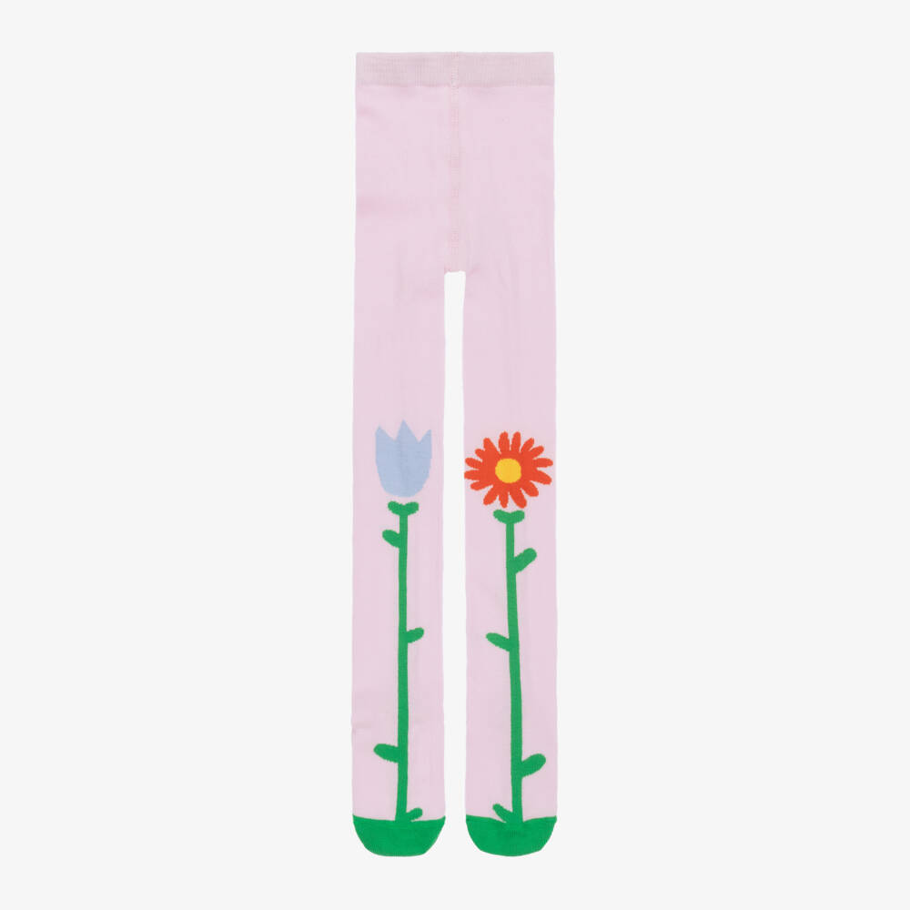 Stella McCartney Kids-Girls Lilac Floral Cotton Tights | Childrensalon Outlet