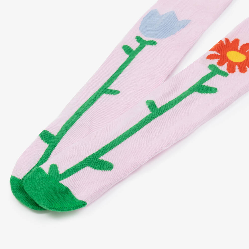 Stella McCartney Kids-Girls Lilac Floral Cotton Tights | Childrensalon Outlet