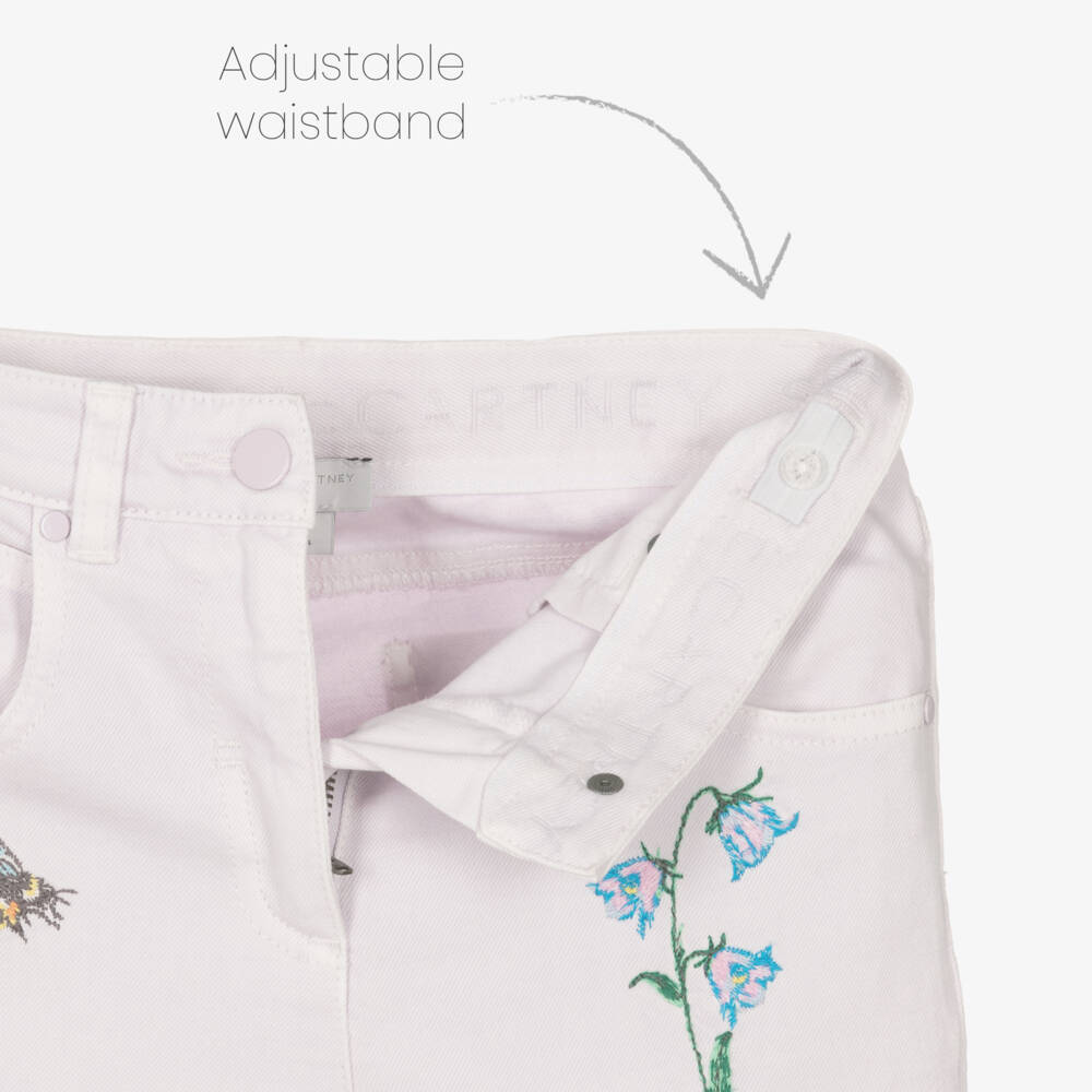 Stella McCartney Kids-Girls Lilac Floral Flair Pants | Childrensalon Outlet