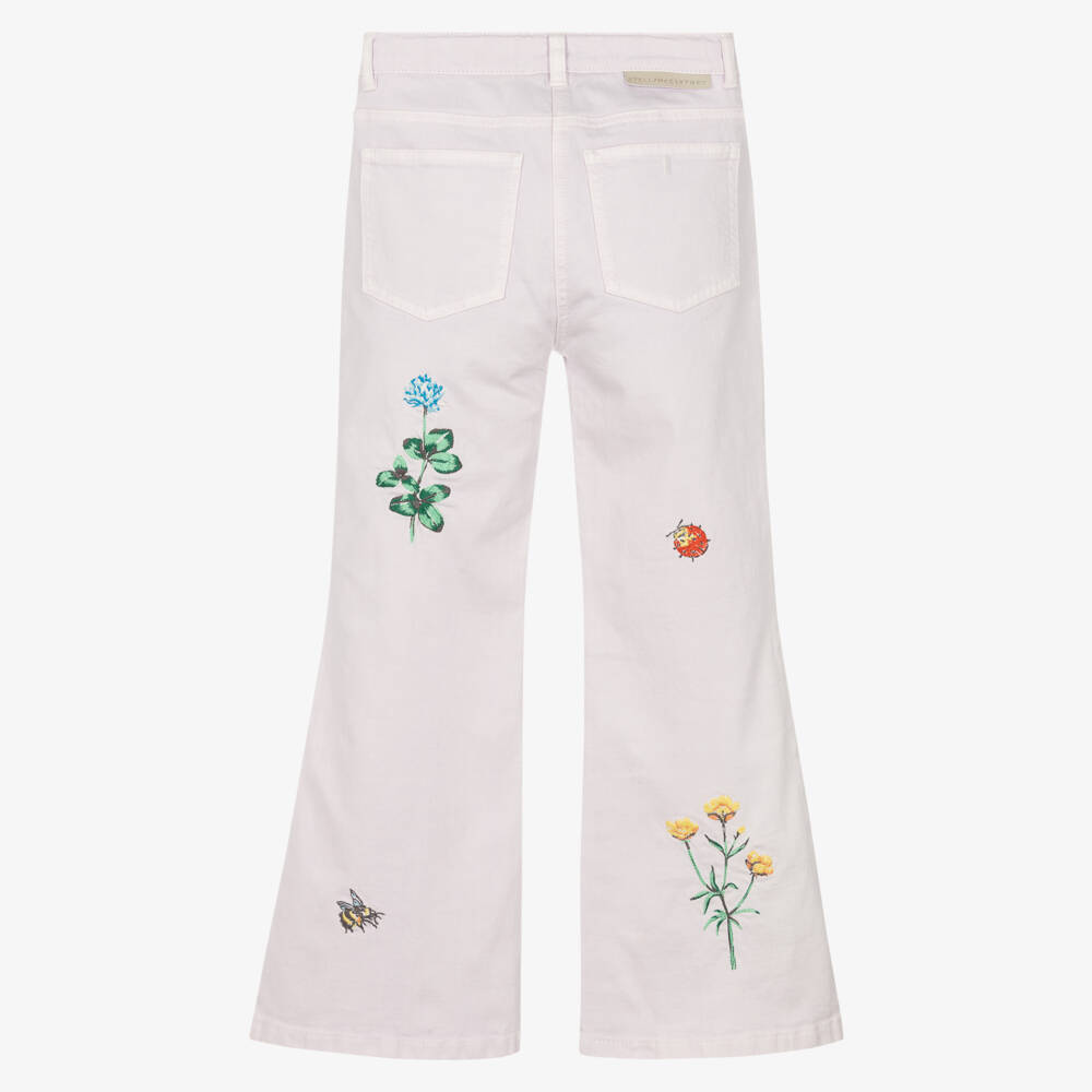 Stella McCartney Kids-Girls Lilac Floral Flair Pants | Childrensalon Outlet