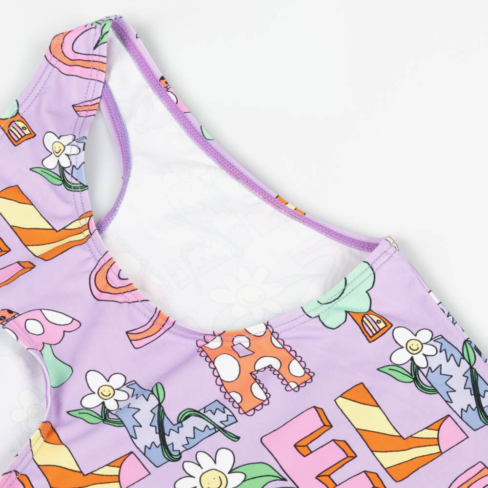 Stella McCartney Kids-Girls Lilac Floral Swimwear | Childrensalon Outlet