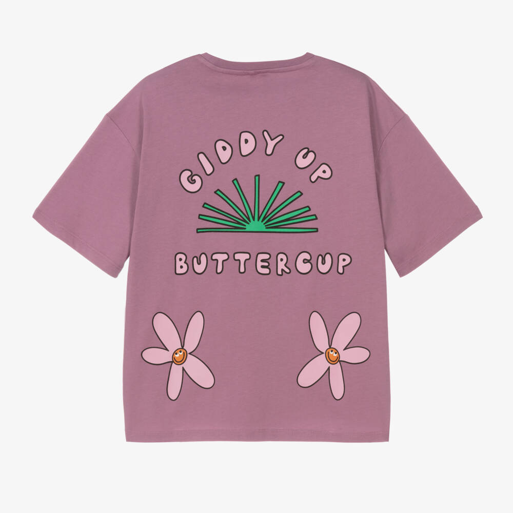 Stella McCartney Kids-تيشيرت قطن لون بنفسجي | Childrensalon Outlet