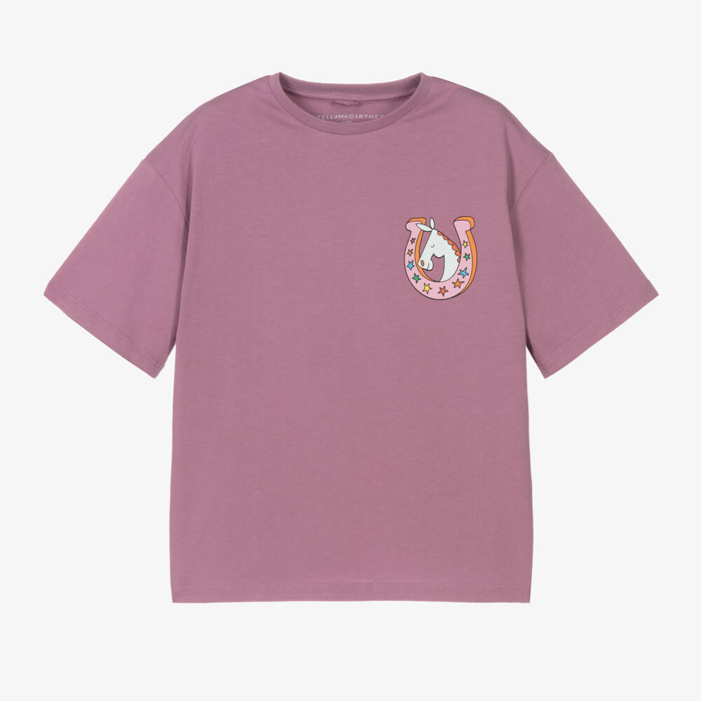 Stella McCartney Kids-Girls Lilac Horseshoe Tee | Childrensalon Outlet