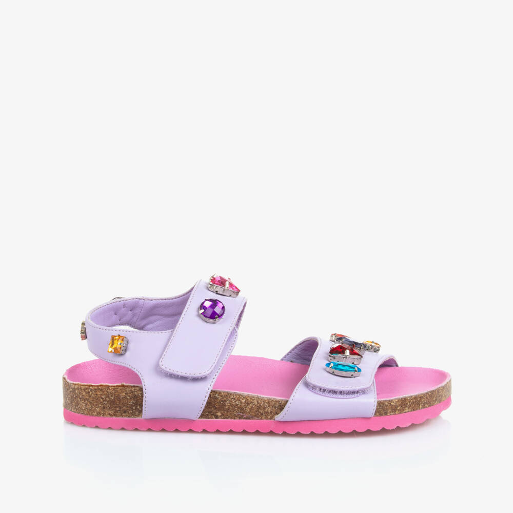Stella McCartney Kids-Girls Lilac Jewel-Embellished Sandals | Childrensalon Outlet