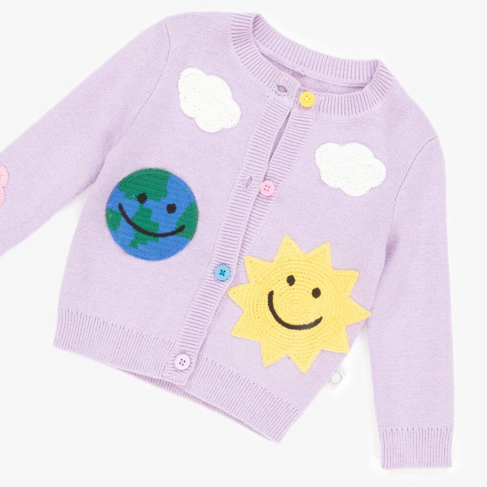 Stella McCartney Kids-Girls Lilac Knitted Cardigan Delight | Childrensalon Outlet