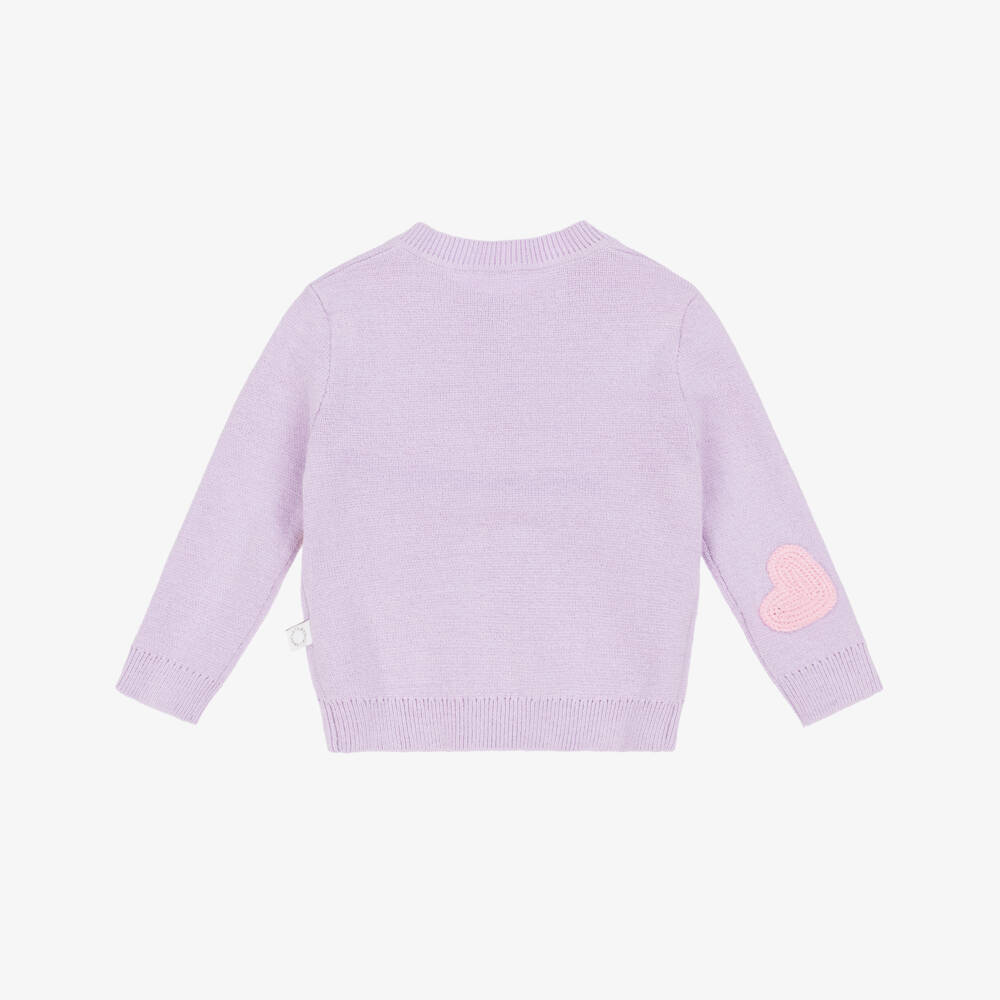 Stella McCartney Kids-Girls Lilac Knitted Cardigan Delight | Childrensalon Outlet