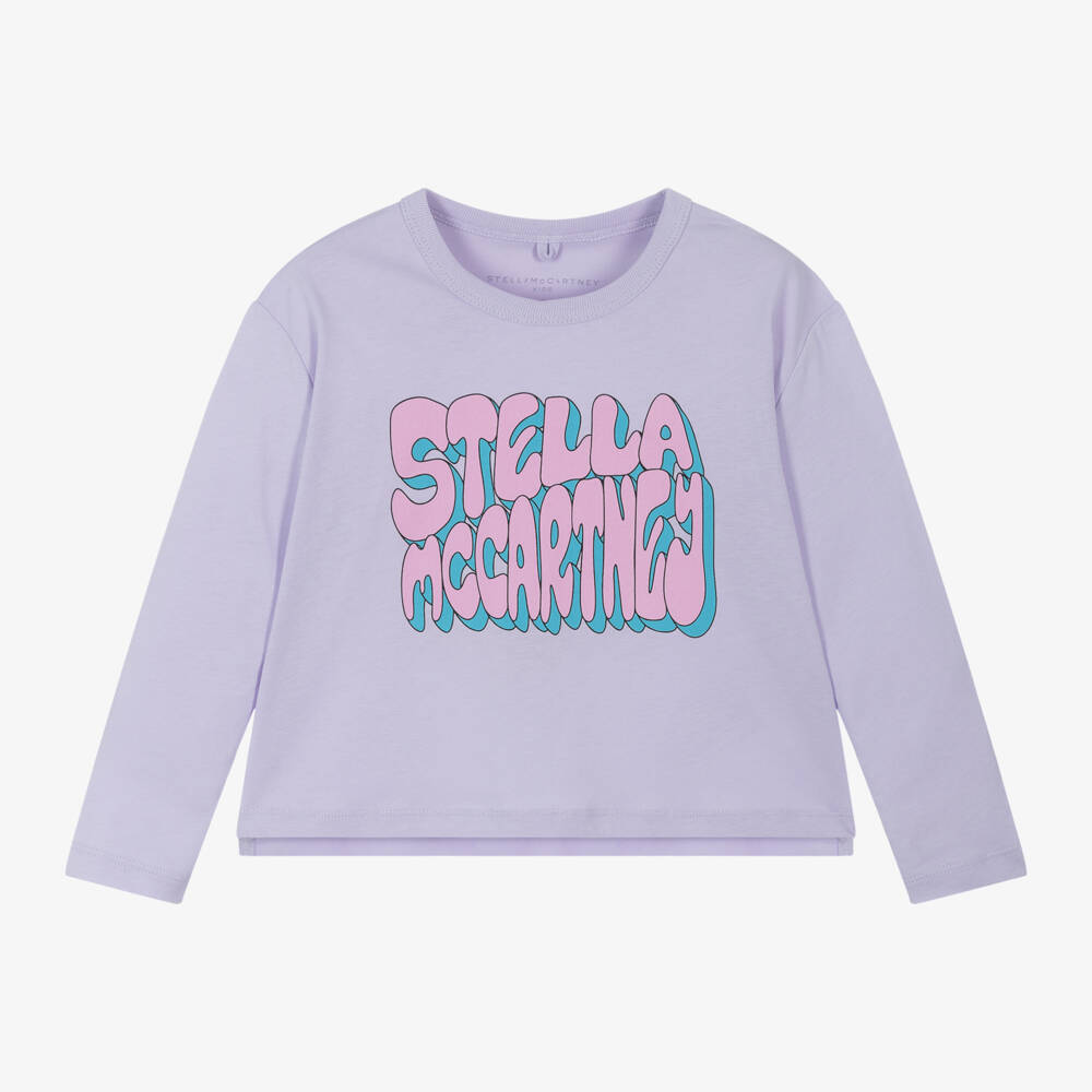 Stella McCartney Kids-Girls Lilac Organic Cotton Tee | Childrensalon Outlet