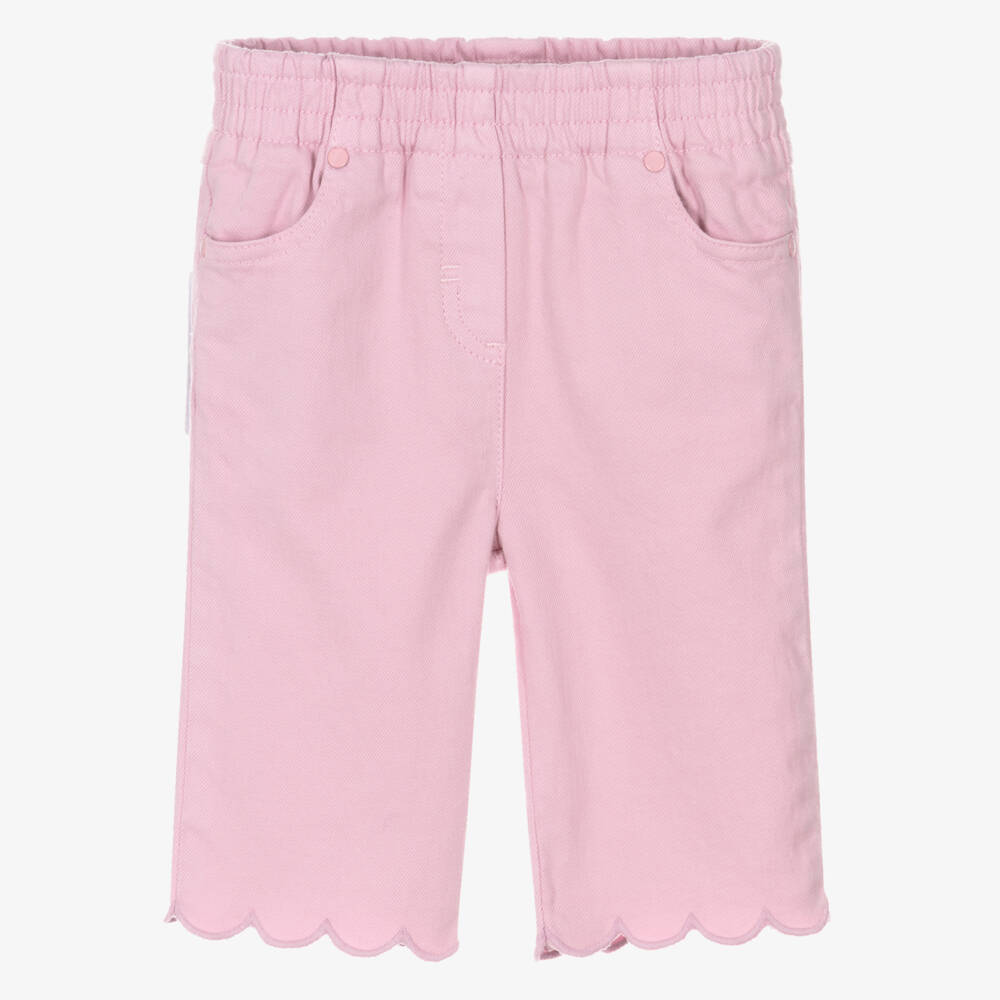 Stella McCartney Kids-Girls Lilac Pink Denim Jeans With Scalloped Hems | Childrensalon Outlet
