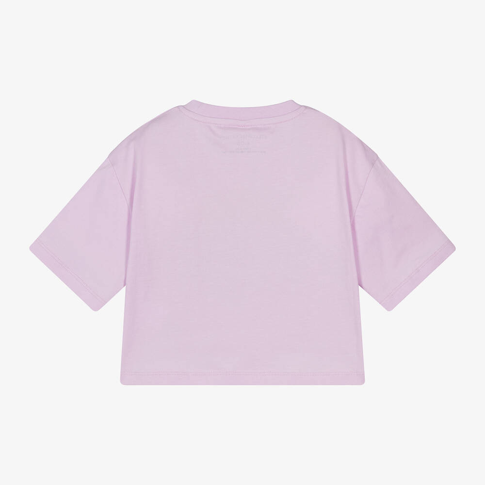 Stella McCartney Kids-Girls Lilac Purple Cotton Boxy T-Shirt | Childrensalon Outlet
