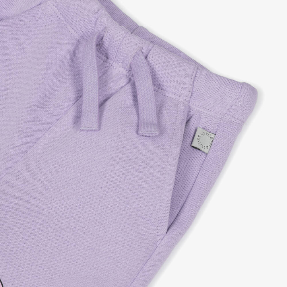 Stella McCartney Kids-Girls Lilac Purple Cotton Smiling Heart Joggers | Childrensalon Outlet