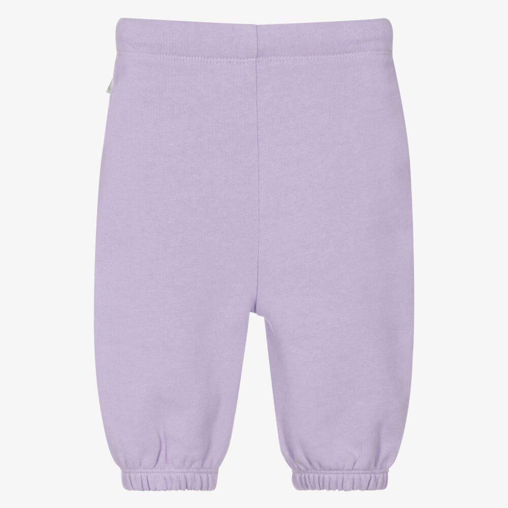 Stella McCartney Kids-Girls Lilac Purple Cotton Smiling Heart Joggers | Childrensalon Outlet