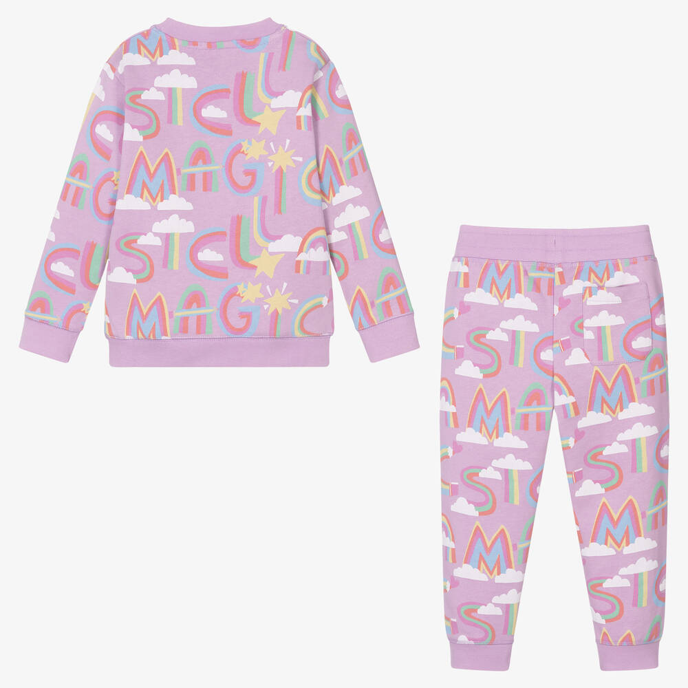 Stella McCartney Kids-بدلة رياضية قطن لون بنفسجي ليلكي للبنات | Childrensalon Outlet