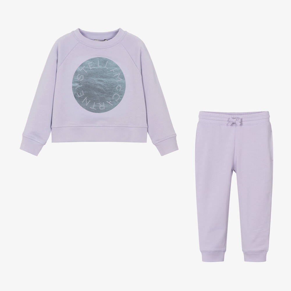 Stella McCartney Kids-Сиреневый спортивный костюм из хлопка | Childrensalon Outlet