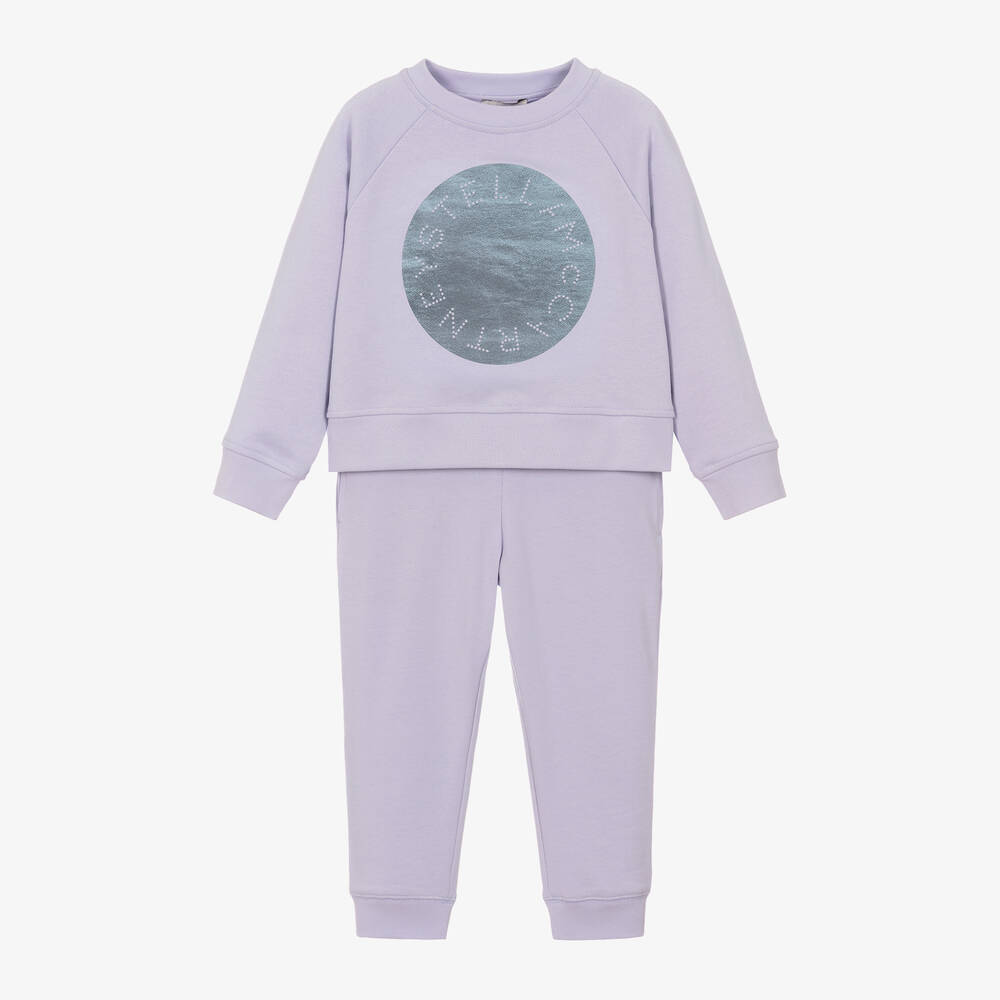 Stella McCartney Kids-Girls Lilac Purple Cotton Tracksuit | Childrensalon Outlet