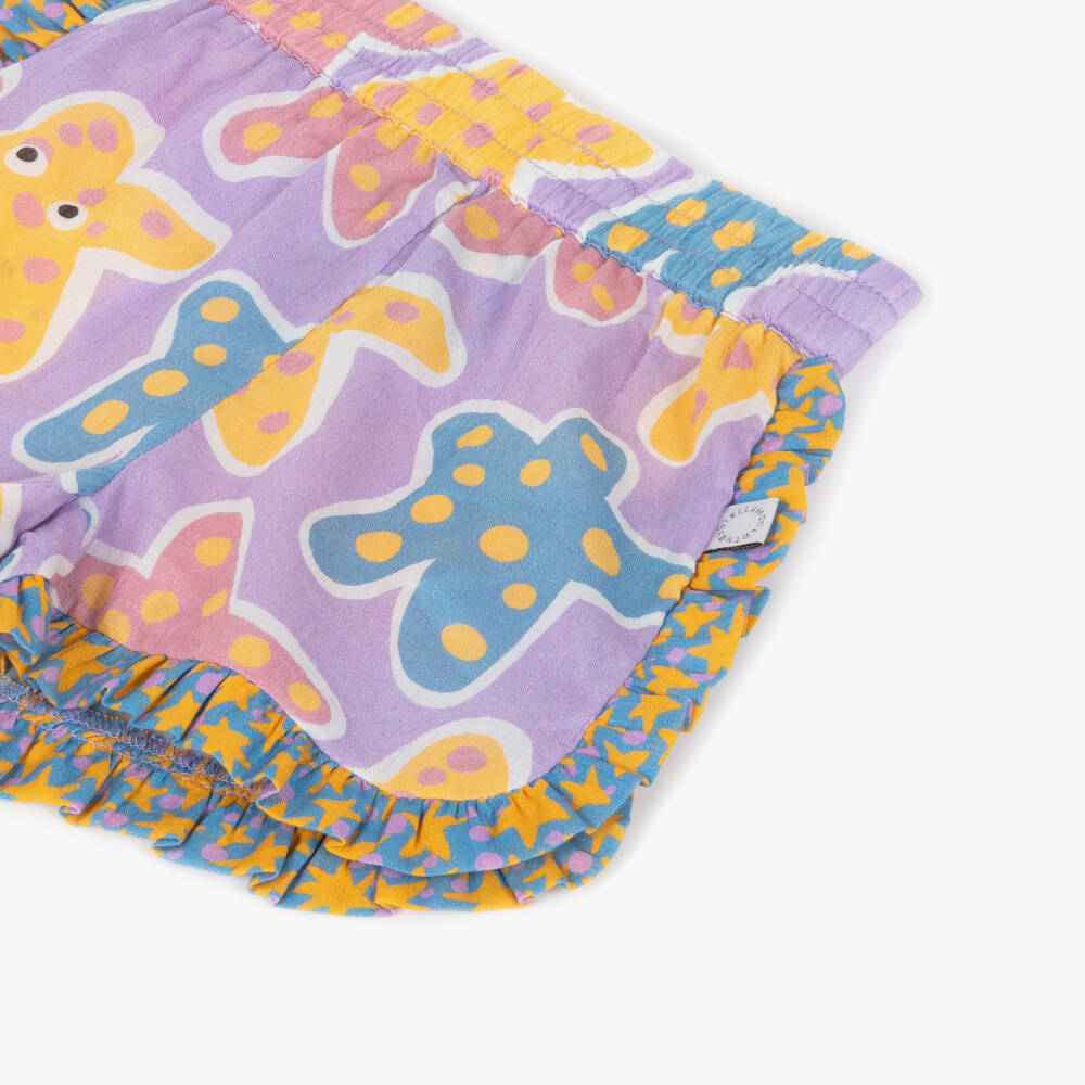 Stella McCartney Kids-Шорты с фиолетовыми морскими звездами для детей | Childrensalon Outlet