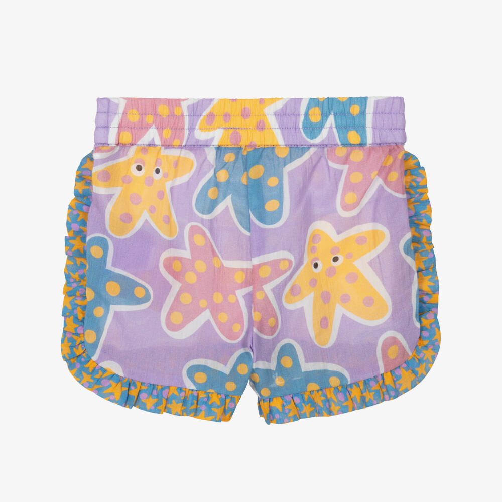 Stella McCartney Kids-Шорты с фиолетовыми морскими звездами для детей | Childrensalon Outlet