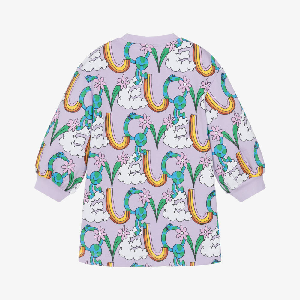 Stella McCartney Kids-Girls Lilac Rainbow Sweatshirt Dress | Childrensalon Outlet