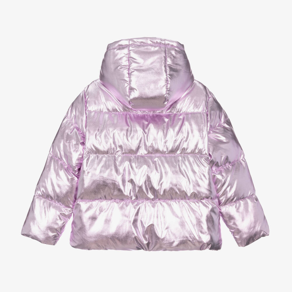 Stella McCartney Kids-Girls Lilac Shimmer Puffer Coat | Childrensalon Outlet