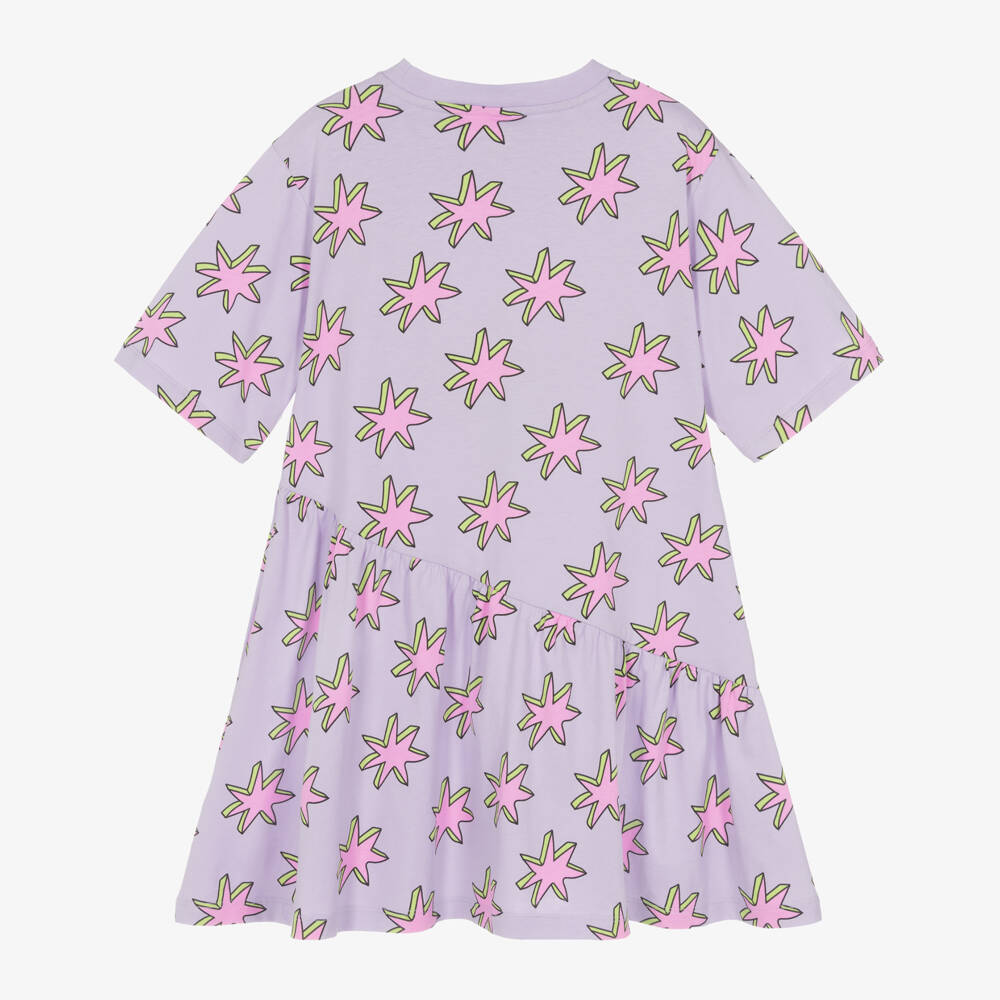 Stella McCartney Kids-Girls Lilac Starry Cotton Dress | Childrensalon Outlet