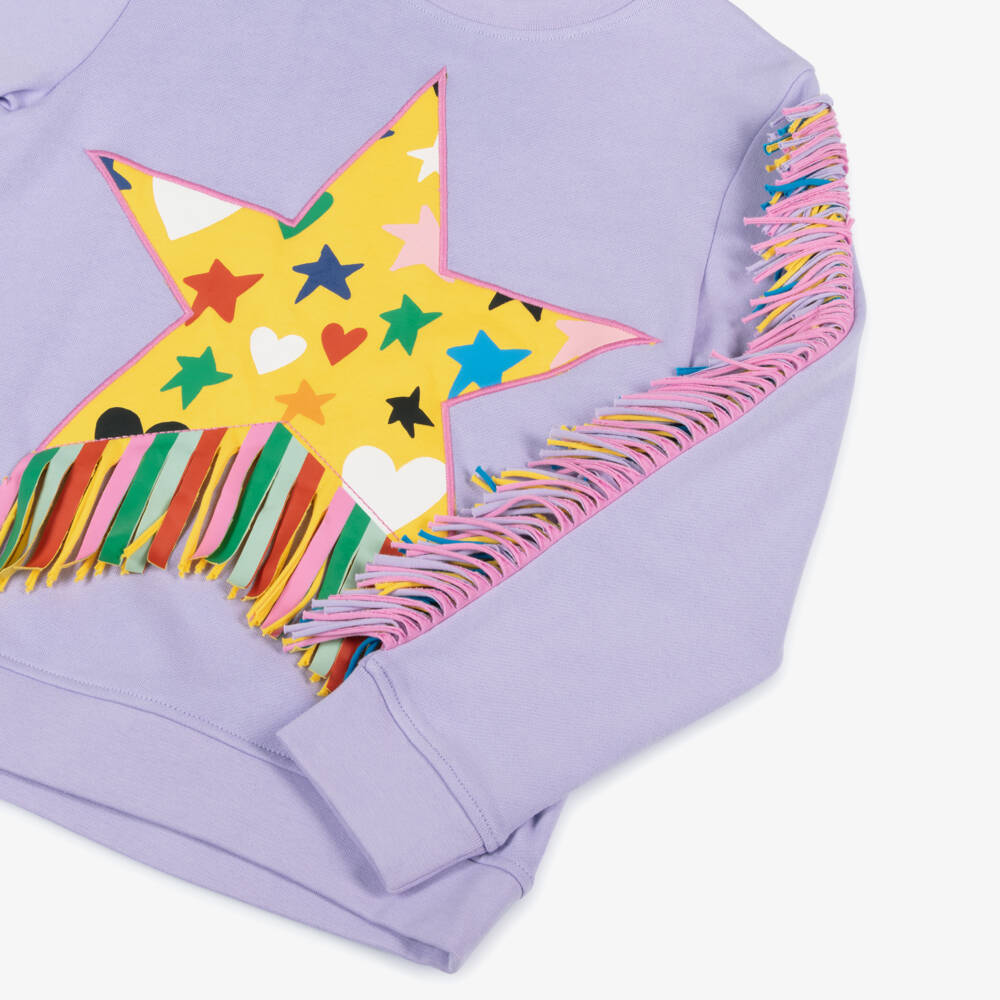 Stella McCartney Kids-Girls Lilac Starry Cotton Pullover | Childrensalon Outlet