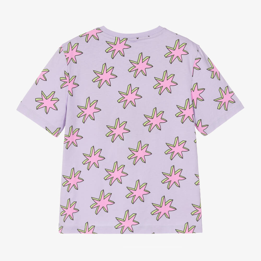Stella McCartney Kids-Girls Lilac Starry Cotton Tee | Childrensalon Outlet