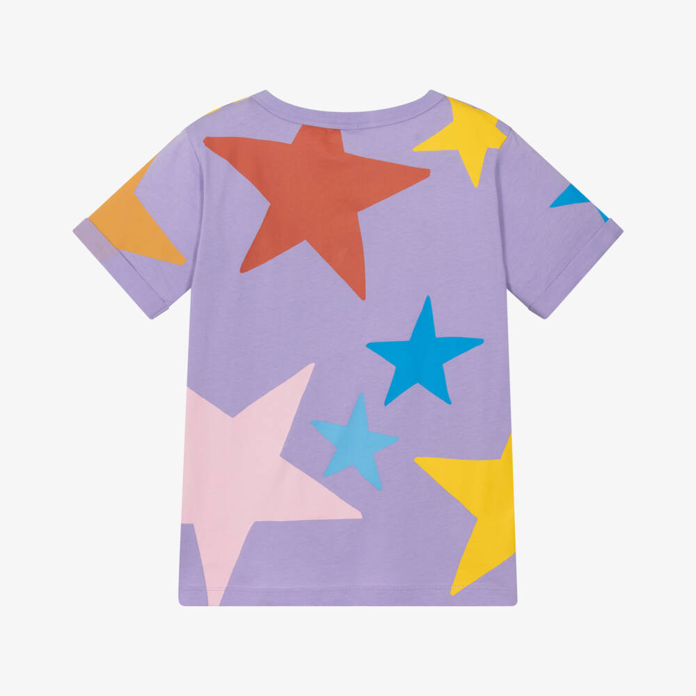 Stella McCartney Kids-Girls Lilac Starry Cotton Tee | Childrensalon Outlet