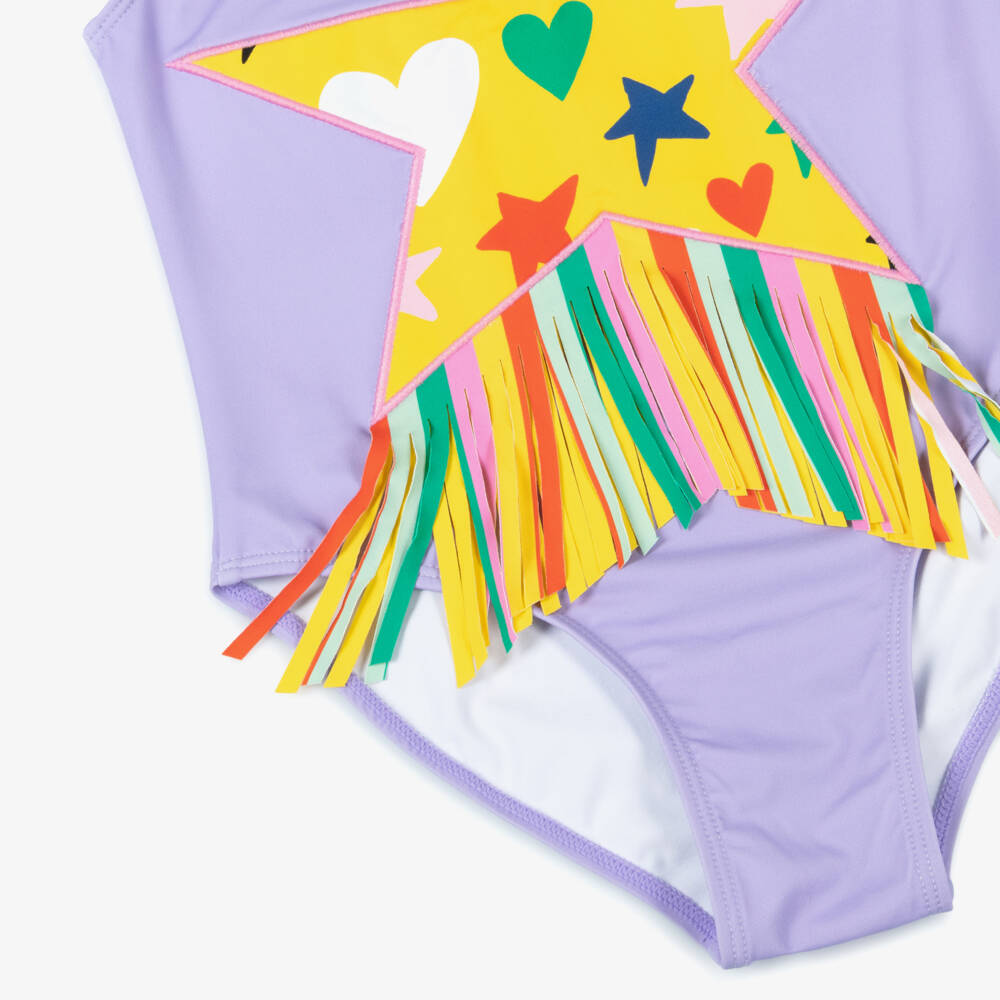 Stella McCartney Kids-Girls Lilac Starry Swimwear (UPF50+) | Childrensalon Outlet