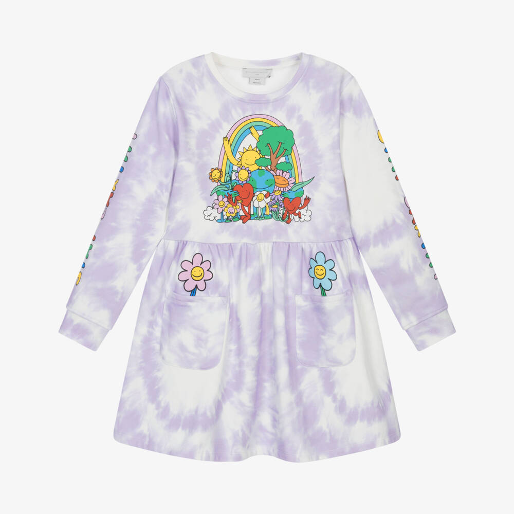Stella McCartney Kids-Girls Lilac Tie-Dye Knit Dress | Childrensalon Outlet