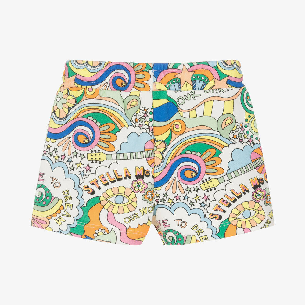 Stella McCartney Kids-شورت قطن عضوي لون عاجي للبنات | Childrensalon Outlet
