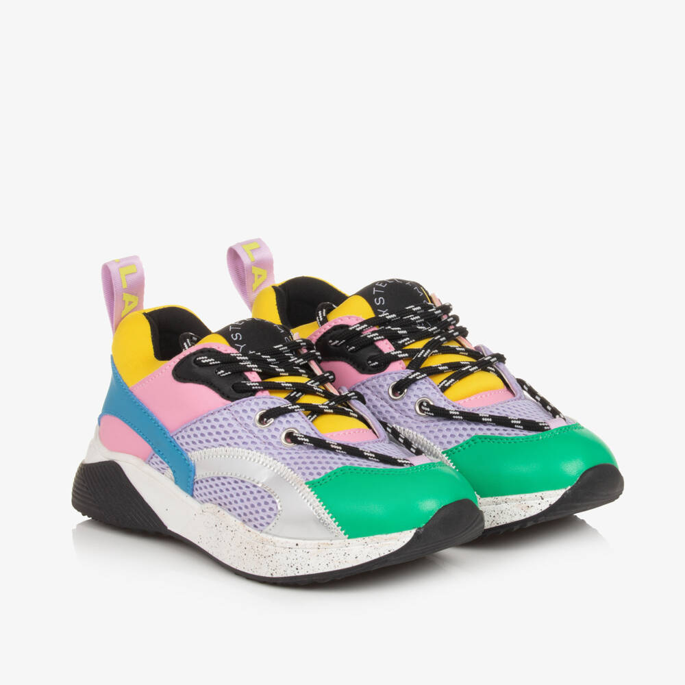 Stella McCartney Kids-Girls Multi-Colour Faux Leather Trainers | Childrensalon Outlet