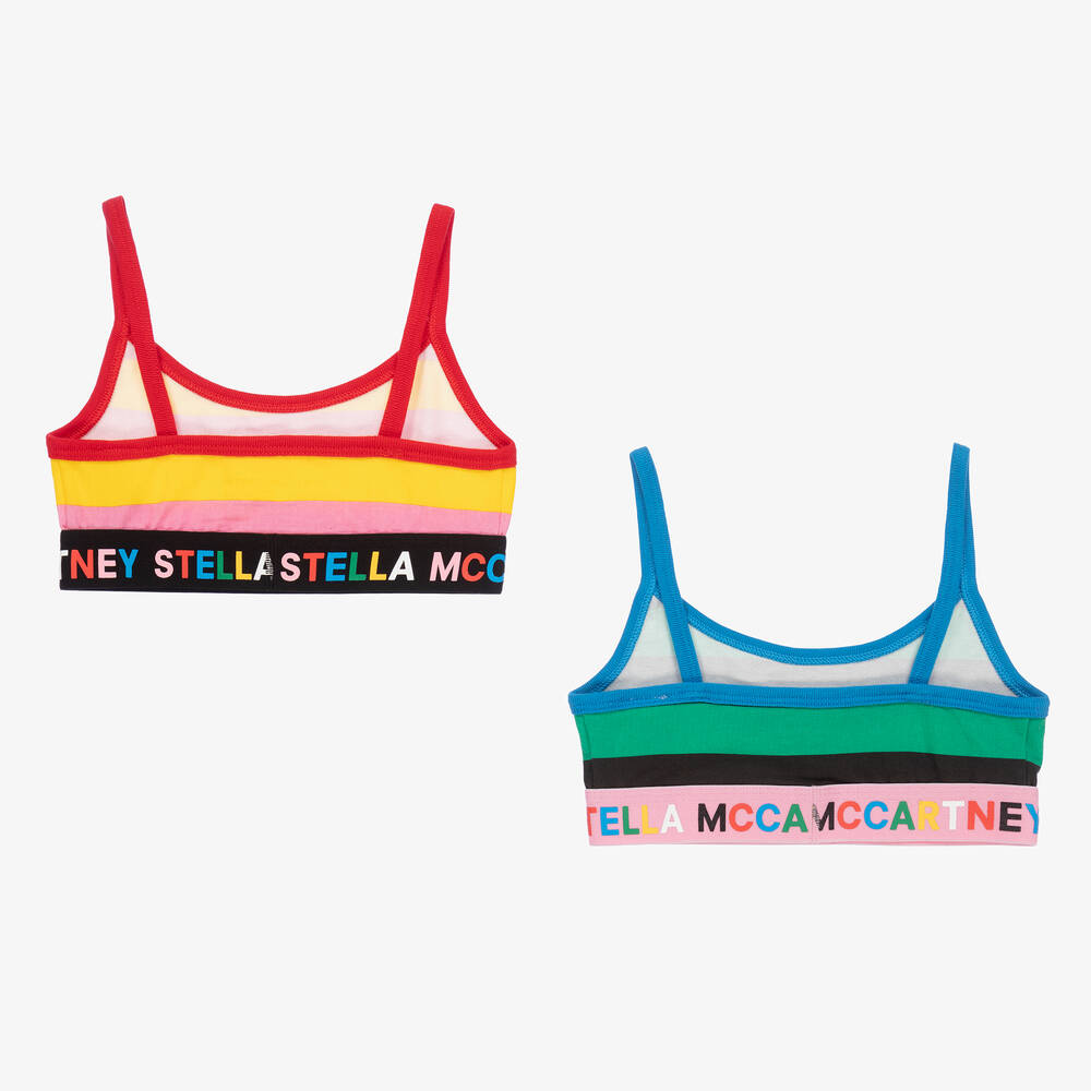 Stella McCartney Kids-صدرية داخلية قطن مقلّم بألوان متعددة (عدد 2) | Childrensalon Outlet