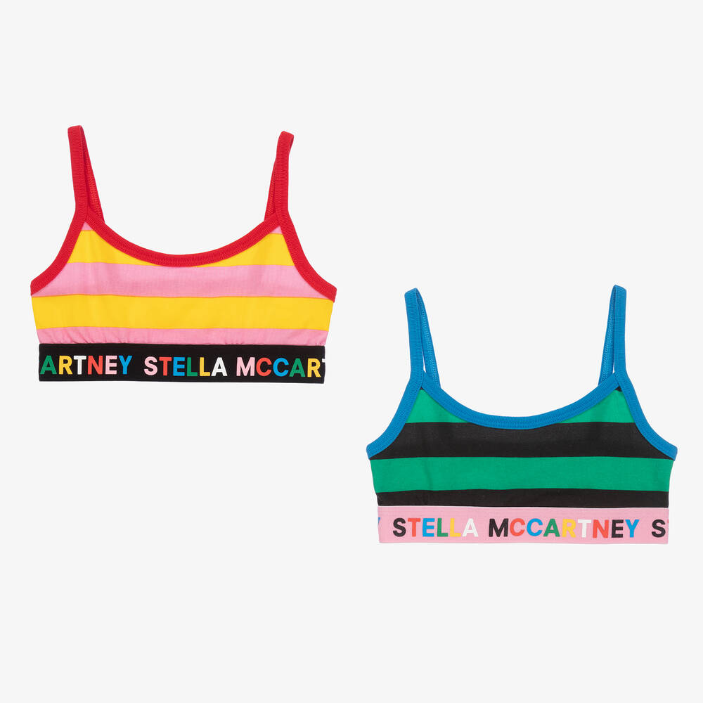 Stella McCartney Kids-صدرية داخلية قطن مقلّم بألوان متعددة (عدد 2) | Childrensalon Outlet