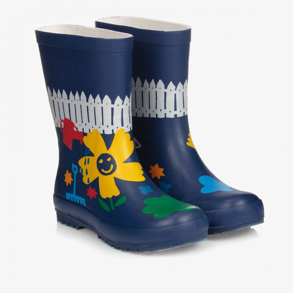 Stella McCartney Kids - Girls Navy Blue Rain Boots | Childrensalon