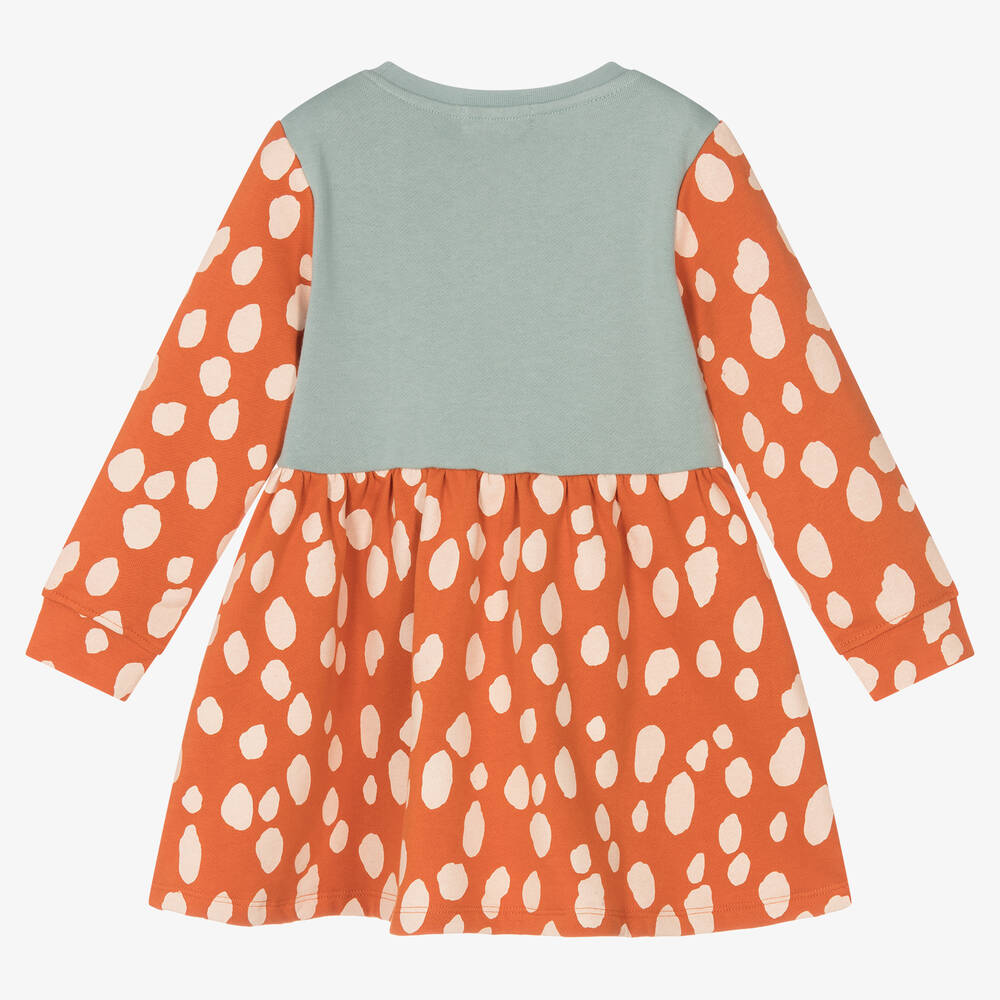 Stella McCartney Kids-Girls Orange Cotton Deer Dress | Childrensalon Outlet