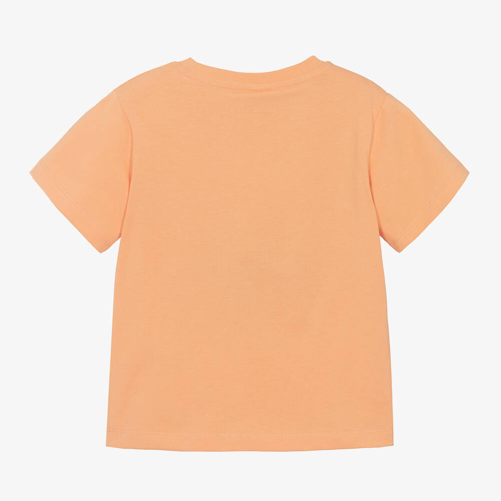 Stella McCartney Kids-Girls Orange Cotton Flower T-Shirt | Childrensalon Outlet