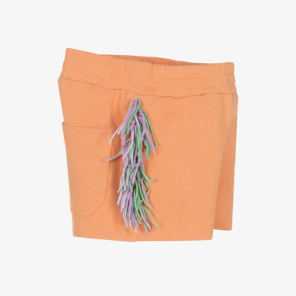 Stella McCartney Kids-شورت قطن عضوي لون برتقالي للبنات | Childrensalon Outlet