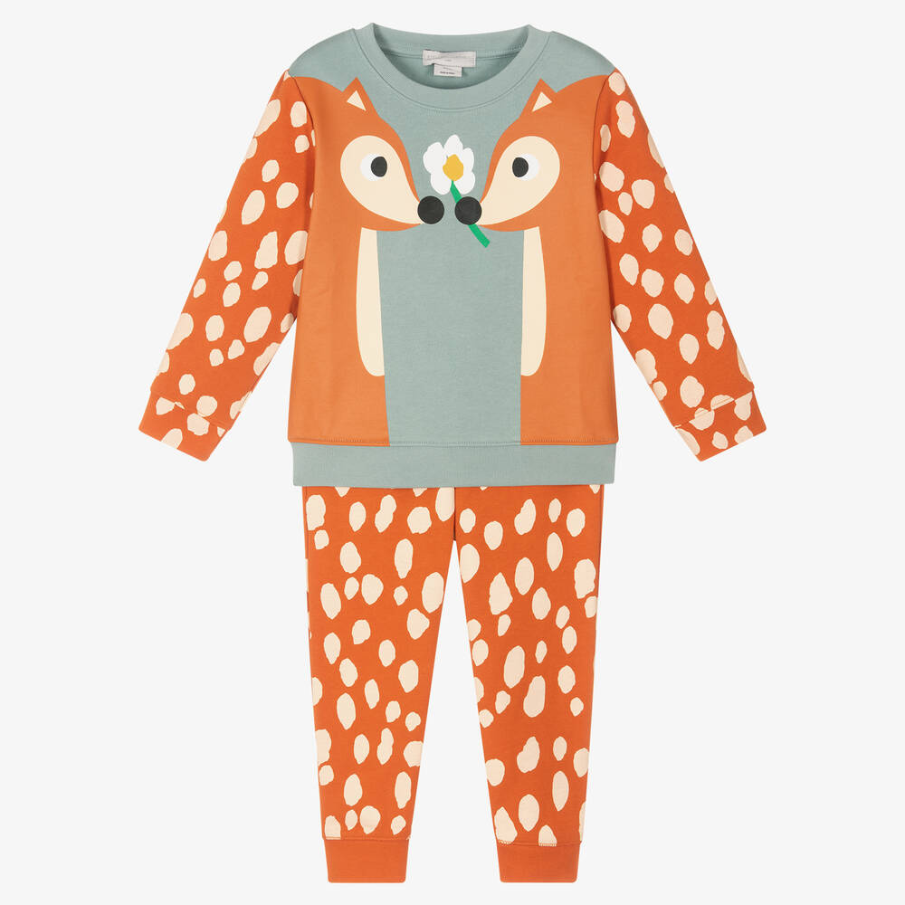 Girls Orange Deer Tracksuit
