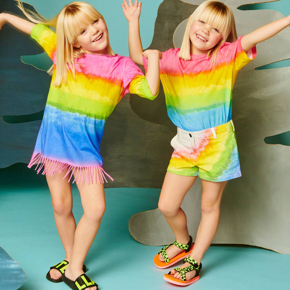 Stella McCartney Kids-Оранжево-розовые сандалии для девочек | Childrensalon Outlet