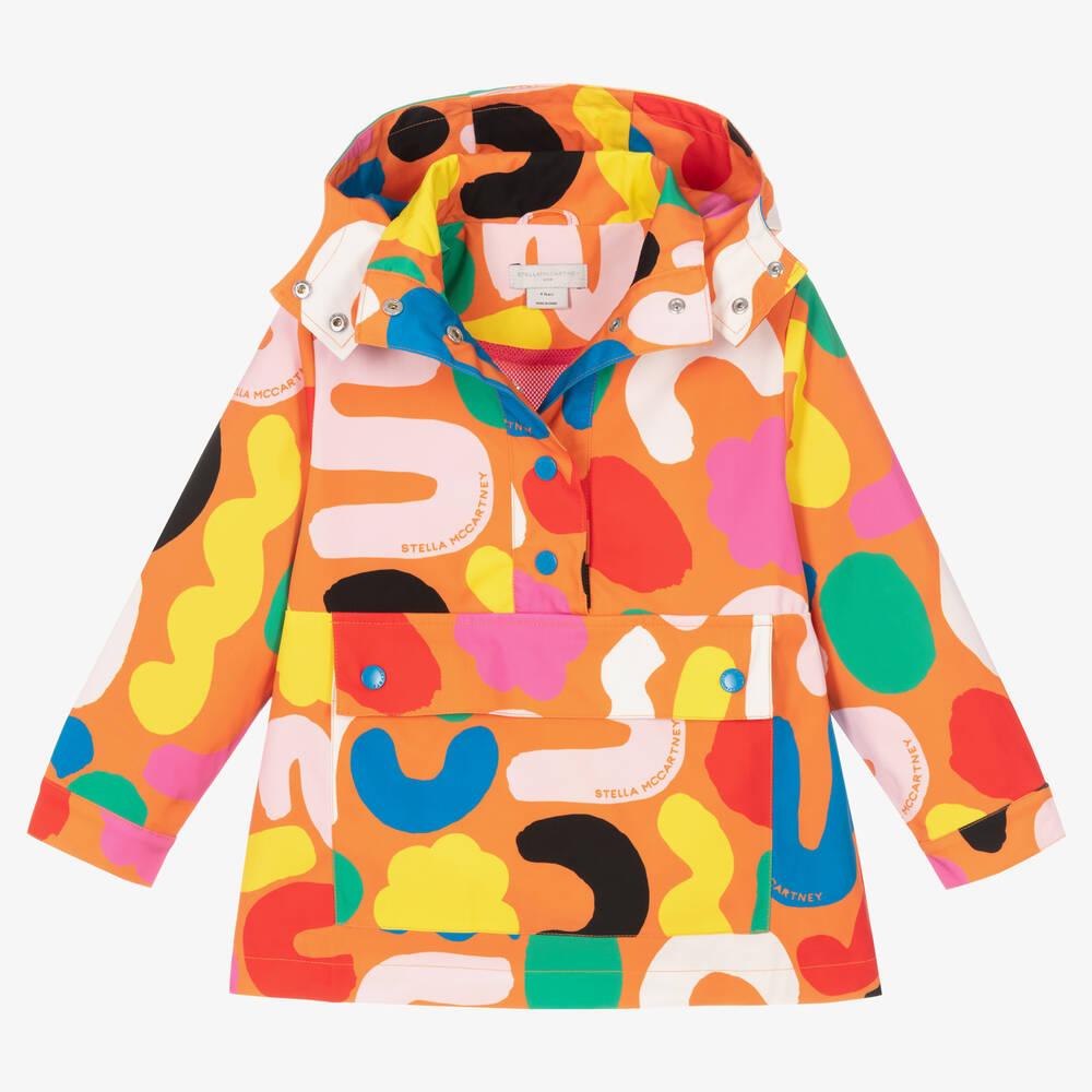 Stella McCartney Kids-Girls Orange Shapes Cagoule | Childrensalon Outlet