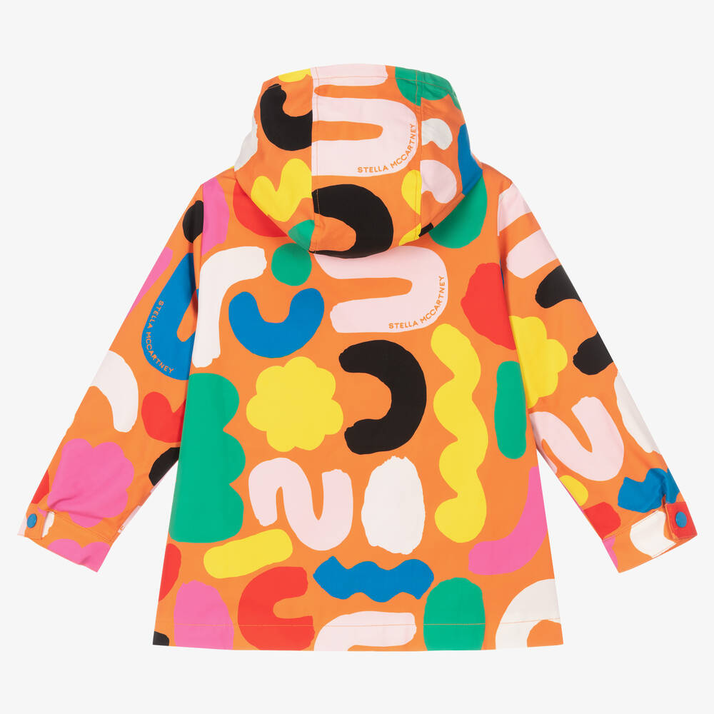 Stella McCartney Kids-Girls Orange Shapes Cagoule | Childrensalon Outlet