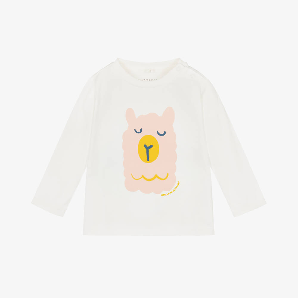 Stella McCartney Kids-Girls Organic Cotton Ivory Top | Childrensalon Outlet