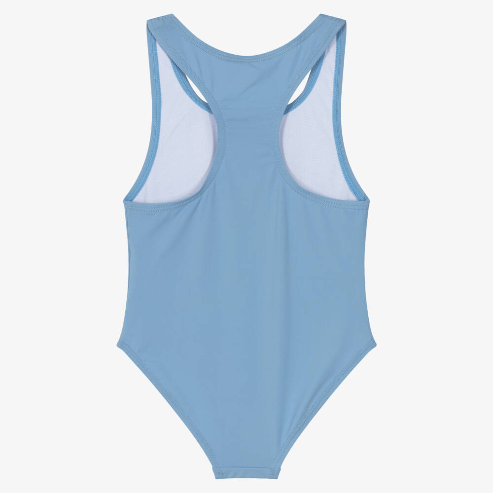 Stella McCartney Kids-Girls Pale Blue Star Swimsuit with Fringing | Childrensalon Outlet